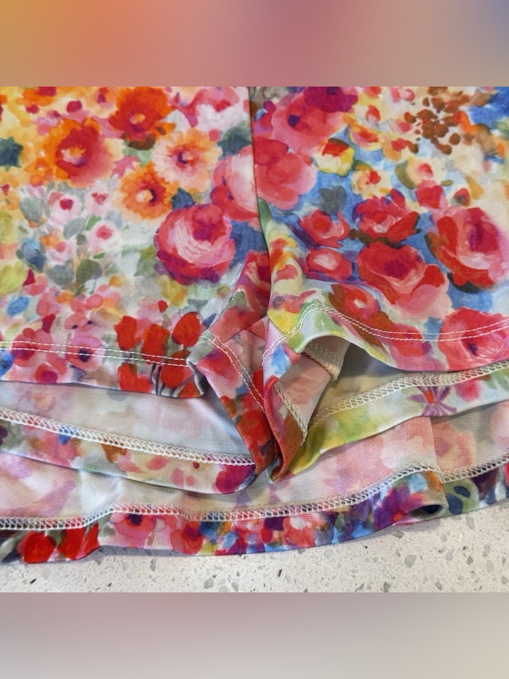 Alice + Olivia Blaise Trapeze Mini Skort Garden Floral Print Pleated Size Large - Picture 8 of 10